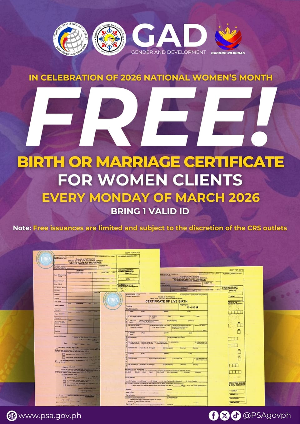 psa birth certificate, marriage certificate